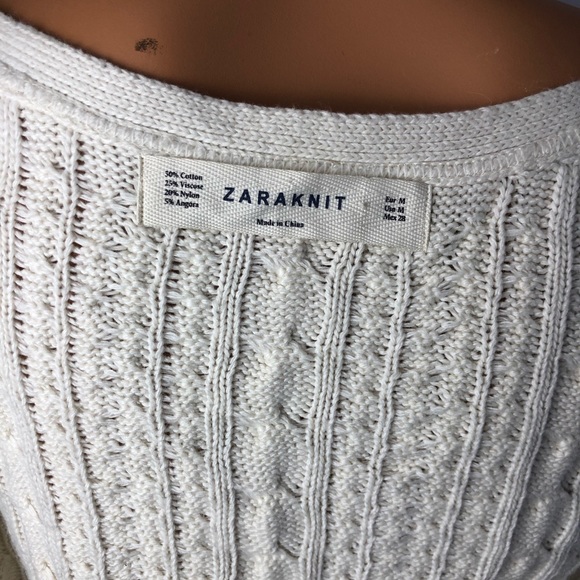 Zara knit off white long sweater dress boat neck M - Picture 8 of 8